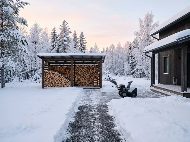 Зимняя расчистка подхода к дровнику в Туле